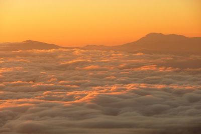 Scenic view of clouds in sky during sunset