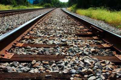 Close-up of railroad track