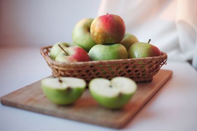 Close-up of apples on table