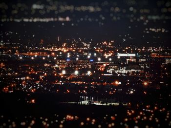 View of illuminated cityscape at night