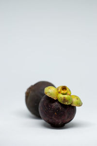 Close-up of apple against white background