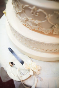 Wedding cake. selective focus. copy space.