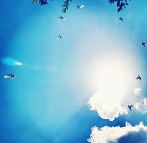 Aerial view of blue sky