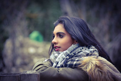 Close-up portrait of young woman