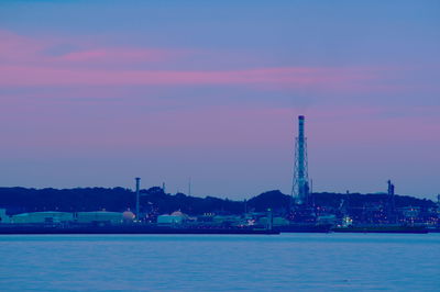 Scenic view of sea against sky at sunset