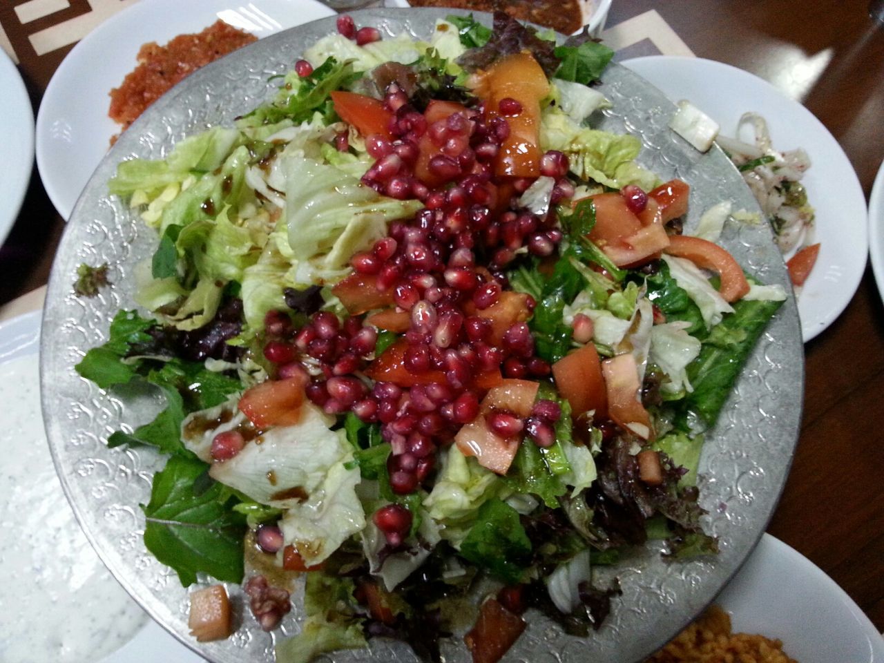 food and drink, food, indoors, freshness, ready-to-eat, healthy eating, plate, vegetable, salad, still life, table, close-up, meal, serving size, tomato, high angle view, indulgence, meat, served, no people