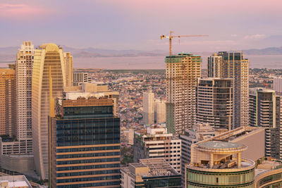 Aerial view of buildings in city