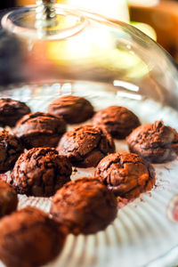 Chocolate brownie cookies on paper,delicious homemade