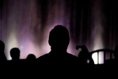 Rear view of silhouette people at music concert