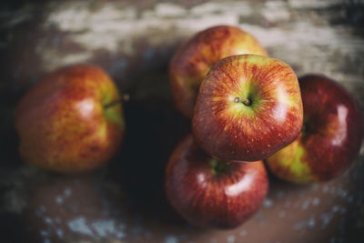 Close-up of apples on table