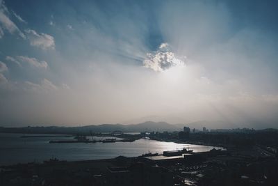 Sun shining through clouds