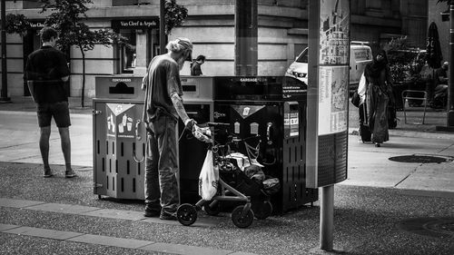 People on street in city