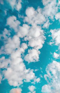 Low angle view of clouds in blue sky