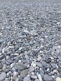 Full frame shot of pebbles on beach