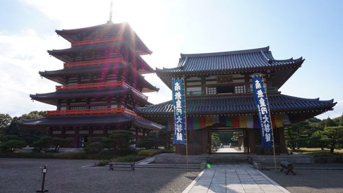 View of pagoda against sky