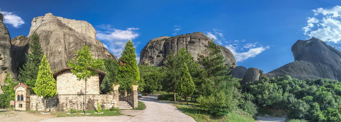 Panoramic view of trees and plants against sky
