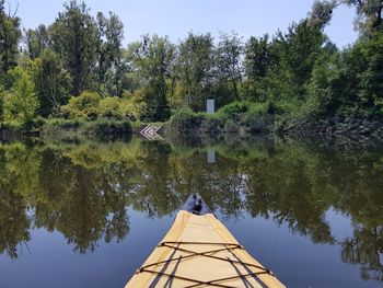 Canoe on standing water