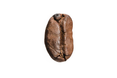 High angle view of bread against white background