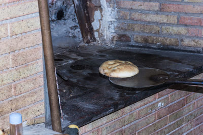 High angle view of meat in kitchen