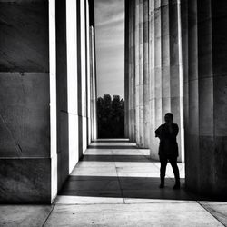 Silhouette of woman talking on mobile phone