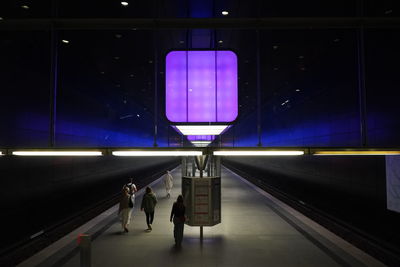 Low angle view of illuminated light