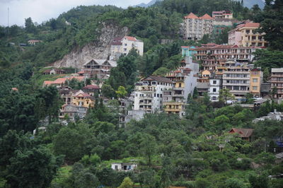 High angle view of town