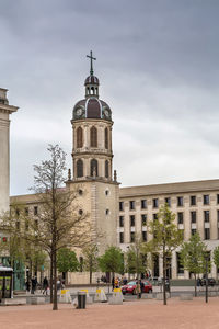 Clock tower in lyon city center, france