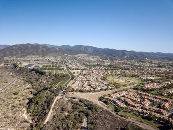 High angle view of city