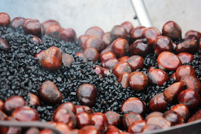 High angle view of fruits on table