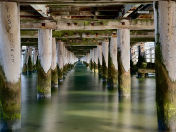 Reflection of built structure in water