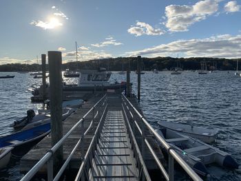 Pier over sea against sky