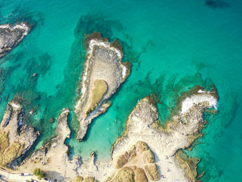 High angle view of sea shore