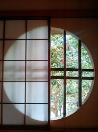 Building seen through window