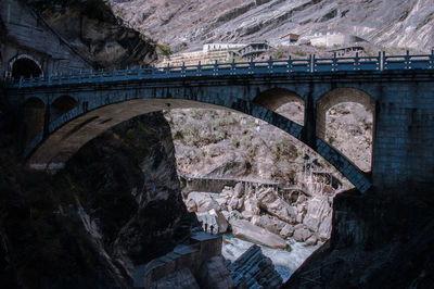 Arch bridge over river