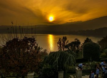 Scenic view of sunset over sea