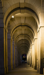 Illuminated corridor of building