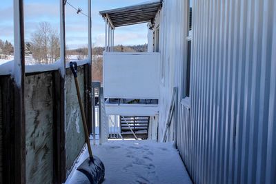 View of snow covered building