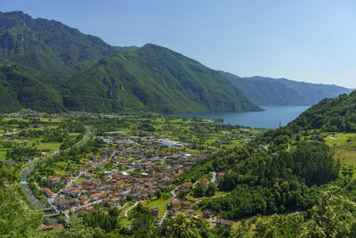 Scenic view of landscape and mountains against sky