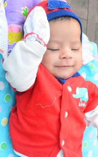 Close-up portrait of cute baby girl