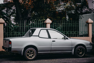 Vintage car parked on street