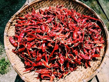 Close-up of red chili peppers