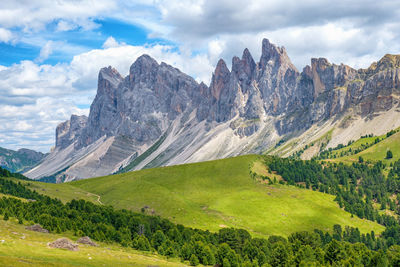 Odle mountains in the italian dolomites