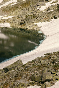 High angle view of lake