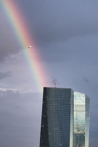 Low angle view of modern building against sky