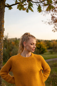 Young woman looking at camera