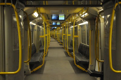 Empty seats in train