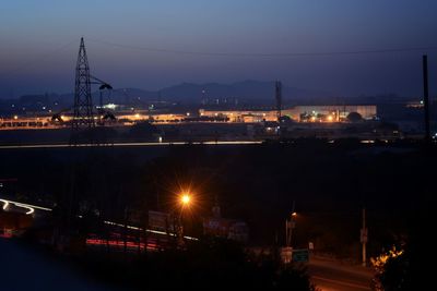 Illuminated city at night