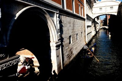 Arch bridge over river