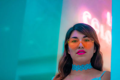 Portrait of young woman looking away