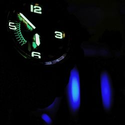 Close-up of illuminated lighting equipment